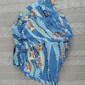 Patagonia Kids Swim Trunks - Blue and Orange Fish Pattern